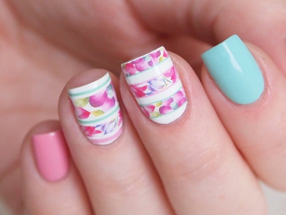 Pink Floral Nail Art
