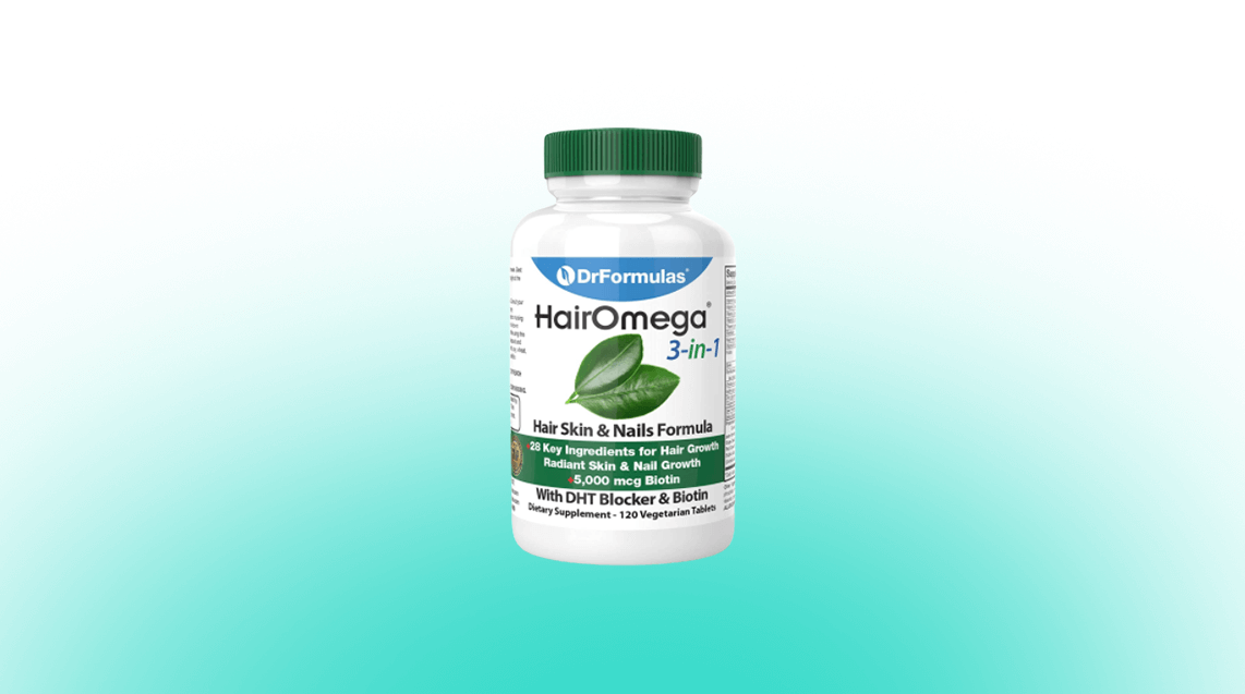 DrFormulas HairOmega 3-in-1 Hair Growth Vitamins with DHT Blocker