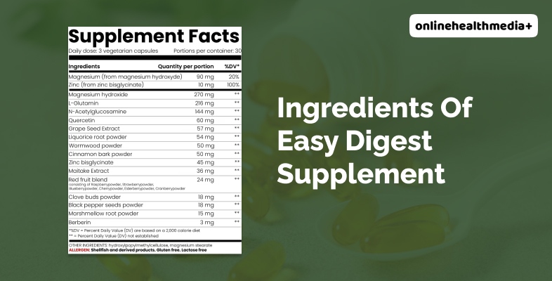Ingredients Of Easy Digest Supplement