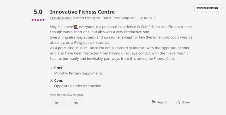 Cult Fit Employee Review 3